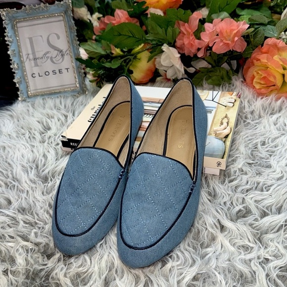 Talbots Ryan Blue Denim Quilted Loafers, 8 - Picture 4 of 8